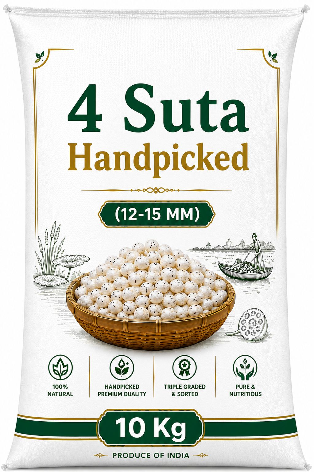 Bulk Makhana Economy 4 Suta 20 Kg