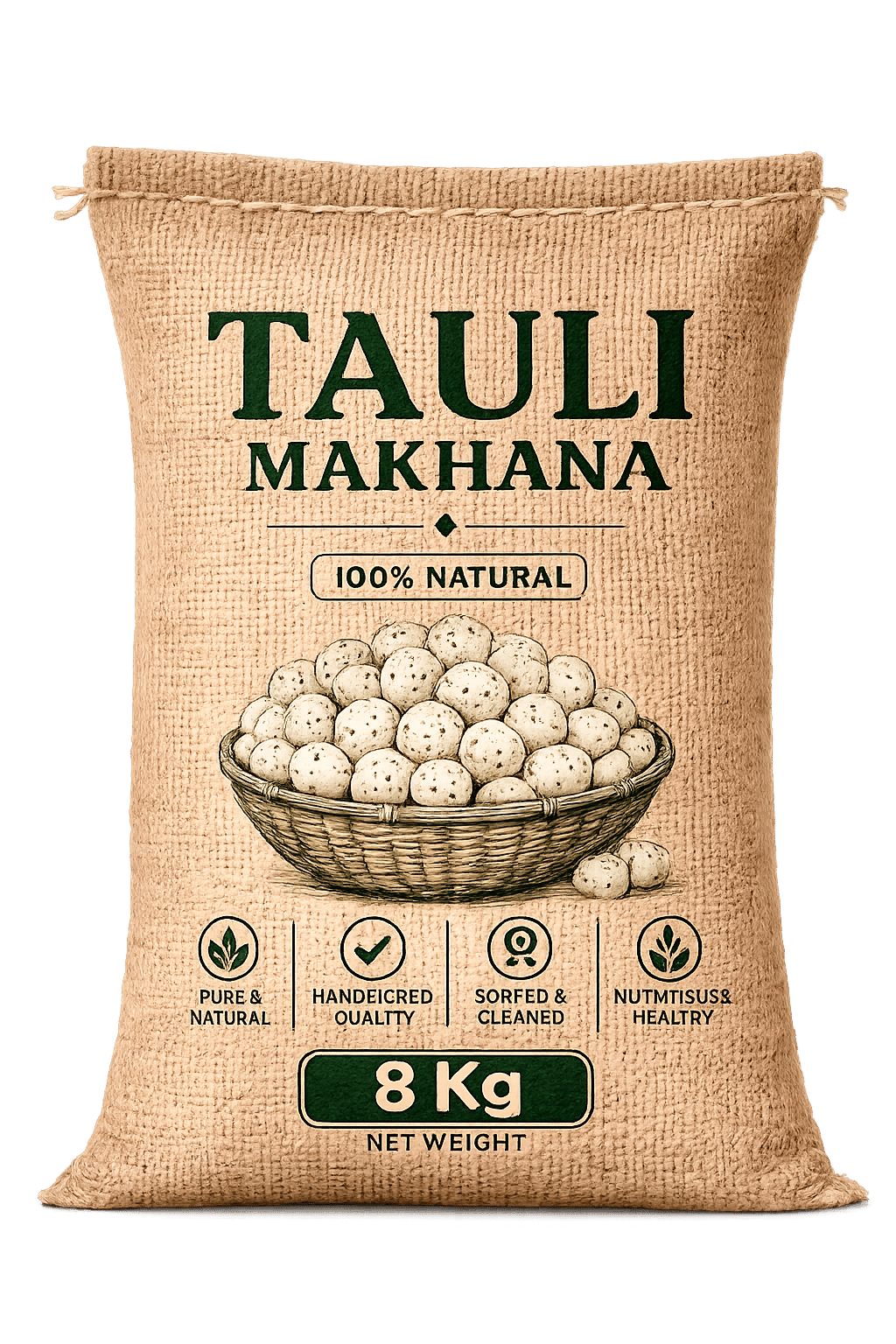 Tauli Makhana Bag MOQ 40 Kg.